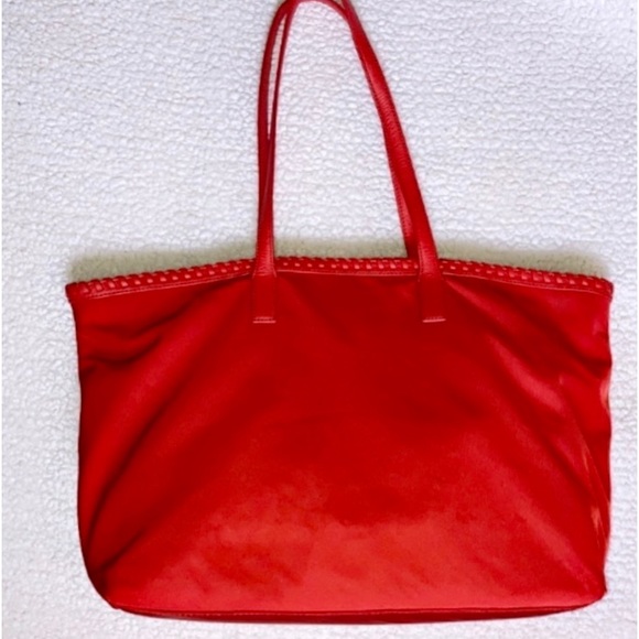 TORY BURCH EAST/WEST MARION NYLON/LEATHER XLARGE TOTE• STYLE # 41149607 EUC - Picture 8 of 8